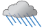 Mostly cloudy and humid; occasional rain and a thunderstorm in the morning followed by a thunderstorm in spots in the afternoon